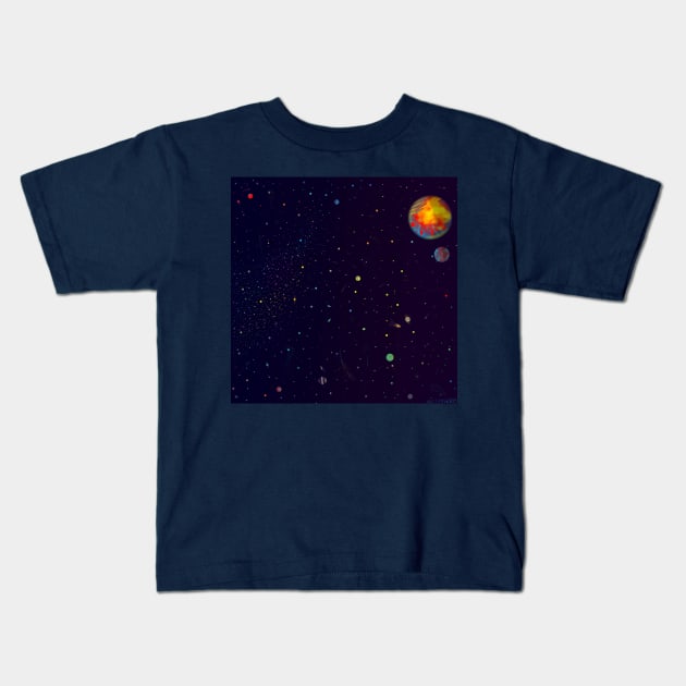 Vibrant Space Kids T-Shirt by MacSquiddles